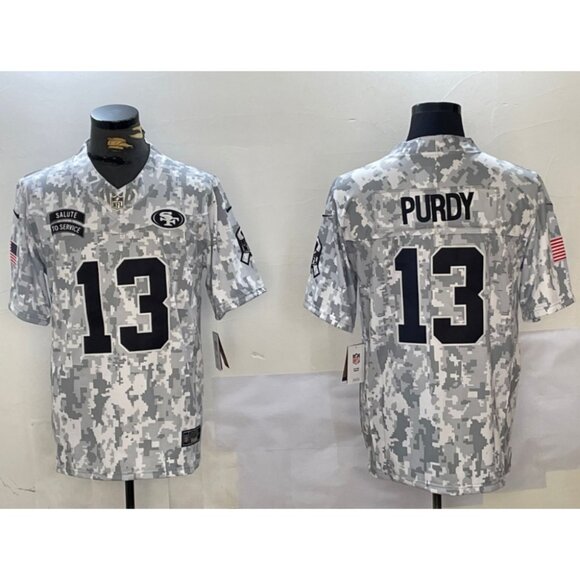 Mens Youths Kids Womens 13 Brock Purdy F.U.S.E. Salute to Service Stitched Jerse